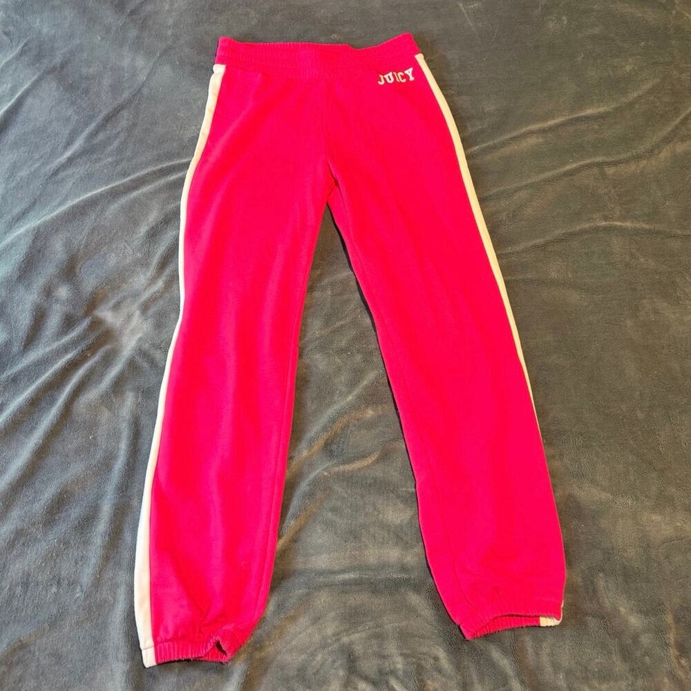 Juicy Couture Hot Pink Track Pants White Stripe Sweatpants XS Y2K Style